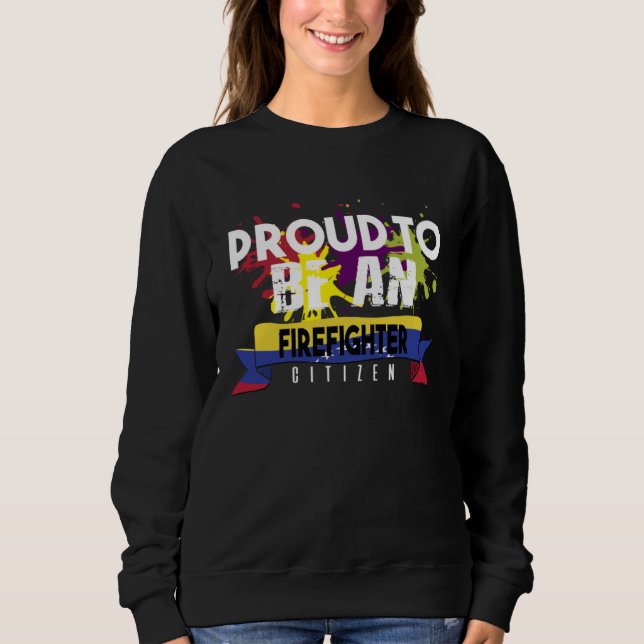 Proud firefighter Profession career worker working T Shirt (Framsida)