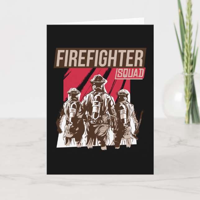 Proud Firefighter Squad Kort (Framsida)