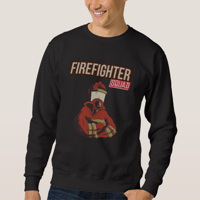 Proud Firefighter Squad Lång Ärmad Tröja (Framsida)