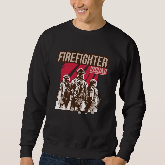 Proud Firefighter Squad Lång Ärmad Tröja (Framsida)