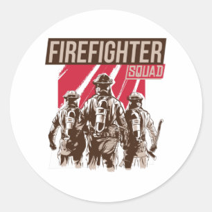 Proud Firefighter Squad Runt Klistermärke