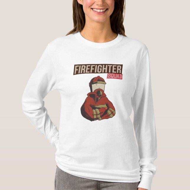 Proud Firefighter Squad T Shirt (Framsida)