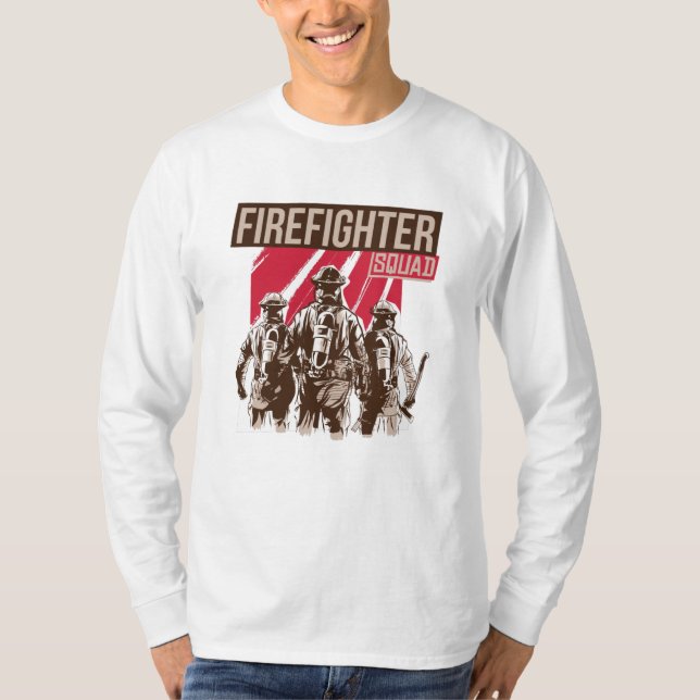 Proud Firefighter Squad T Shirt (Framsida)