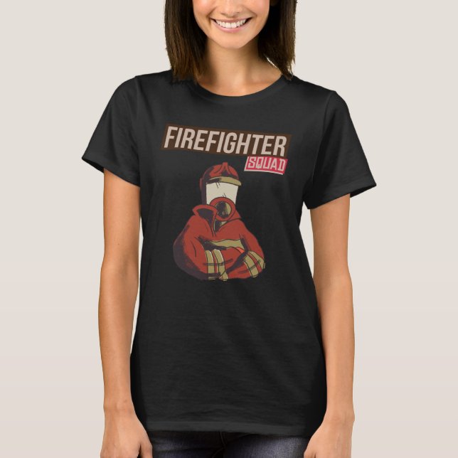 Proud Firefighter Squad T Shirt (Framsida)