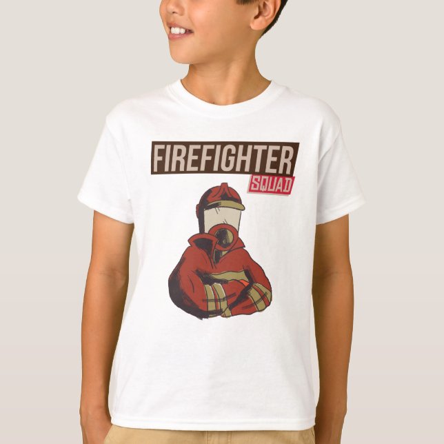 Proud Firefighter Squad T Shirt (Framsida)