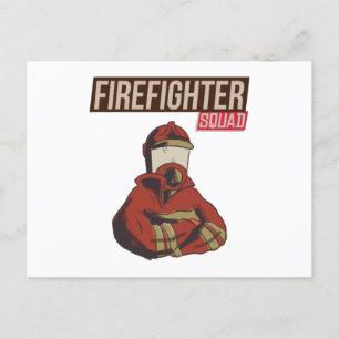 Proud Firefighter Squad Vykort