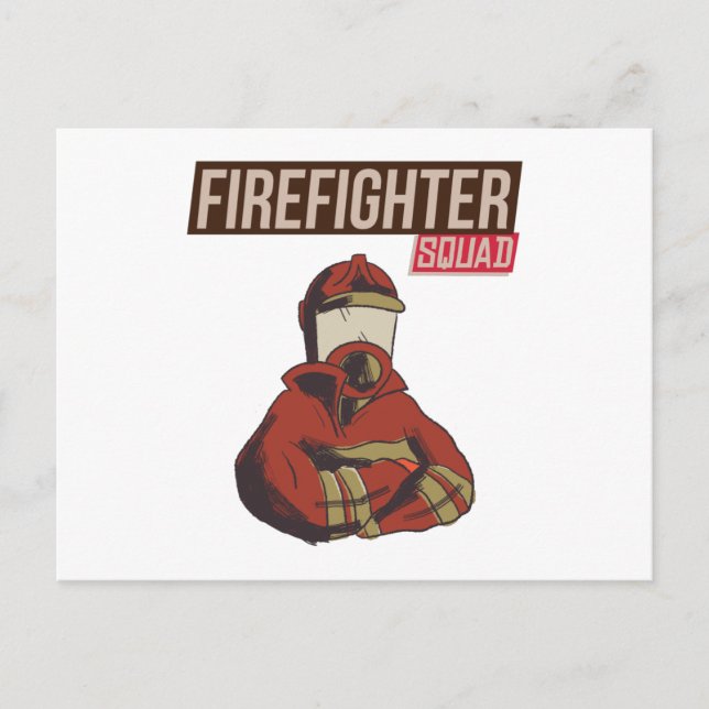 Proud Firefighter Squad Vykort (Framsida)