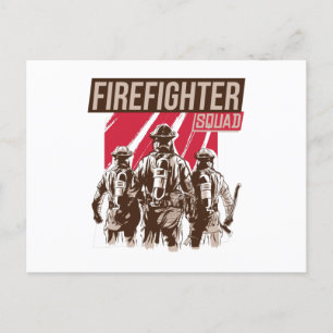 Proud Firefighter Squad Vykort