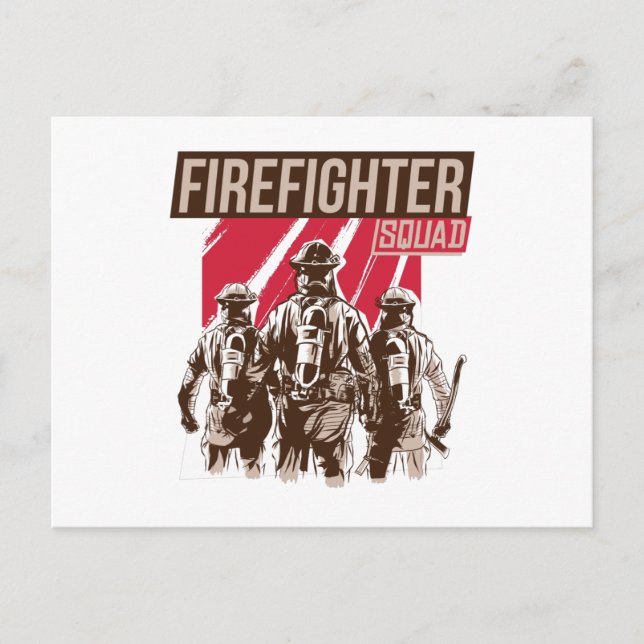 Proud Firefighter Squad Vykort (Framsida)