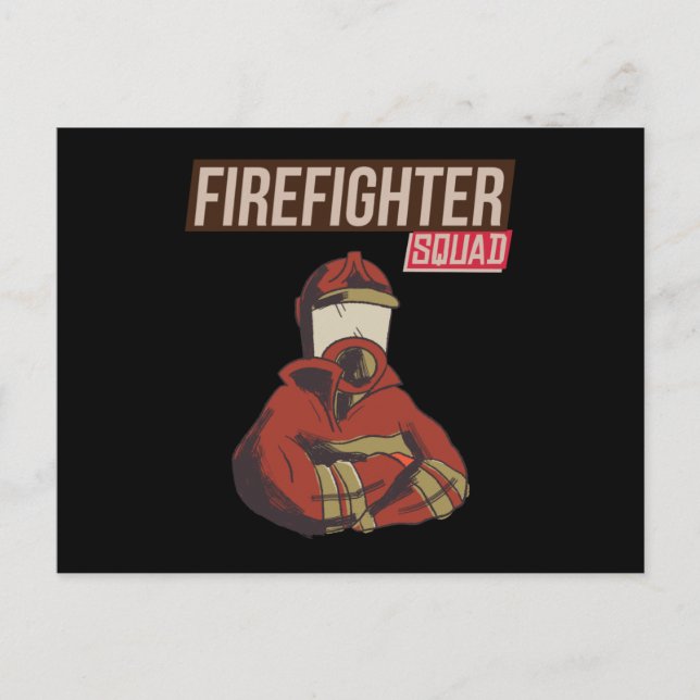 Proud Firefighter Squad Vykort (Framsida)