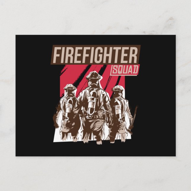 Proud Firefighter Squad Vykort (Framsida)