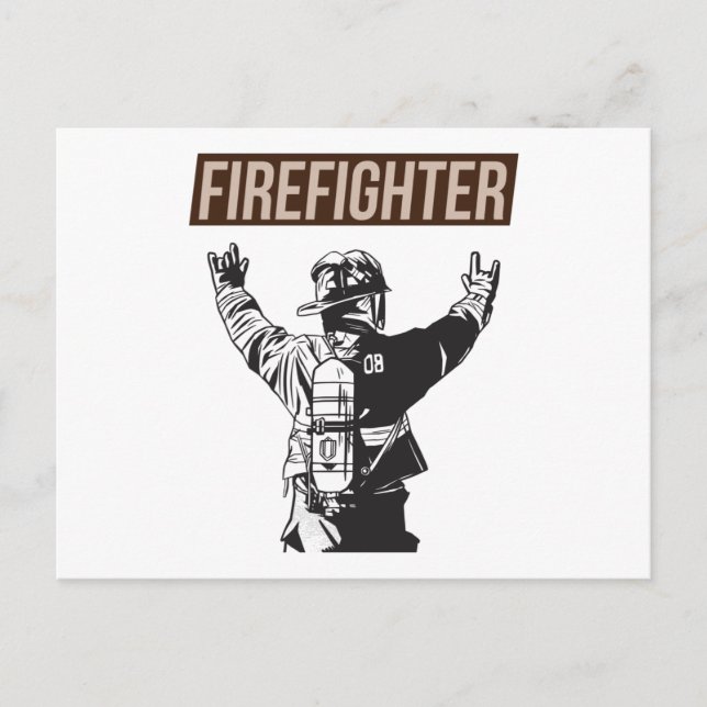 Proud Firefighter Squad Vykort (Framsida)