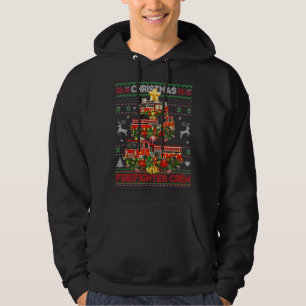 Proud Firefighter Ugly Sweater Fire Lastbil Christ Hoodie