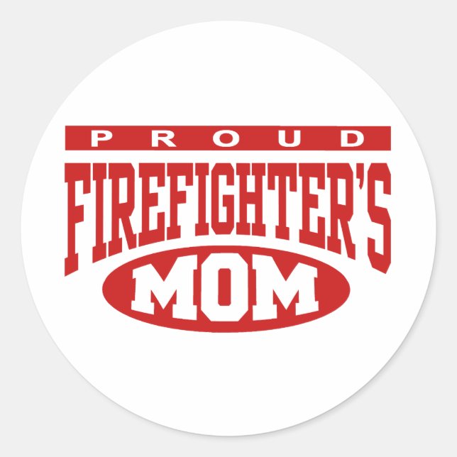 Proud Firefighters's Mamma Runt Klistermärke (Framsida)