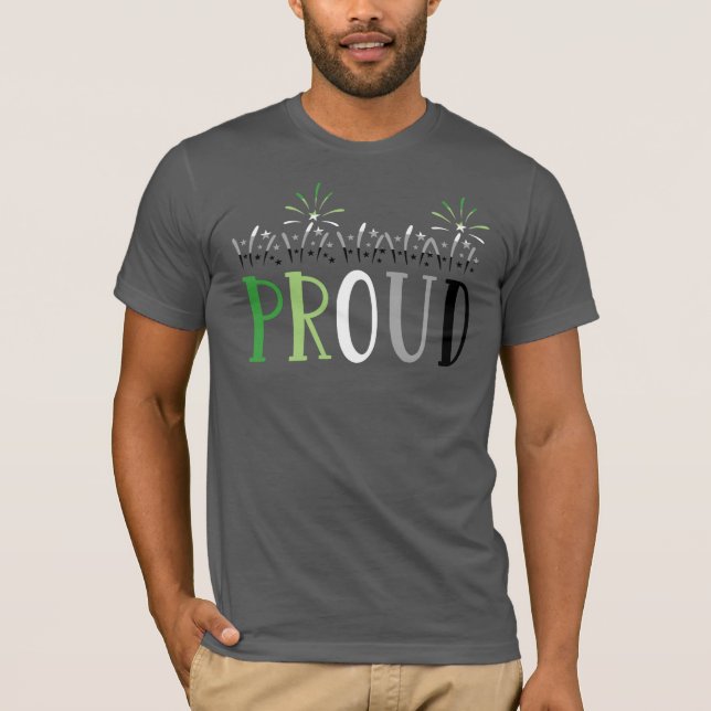 PROUD Fireworks Aromantic T Shirt (Framsida)