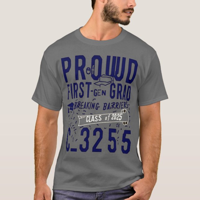Proud First-Gen Student T-Shirt - klass 2025 (Framsida)