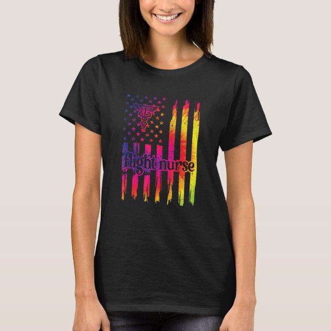 Proud Flight Nurse US Flagga Flight Nursing T Shirt (Framsida)