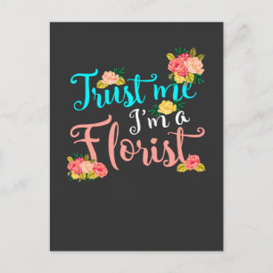 Proud Florist Quote Flower Woman Vykort