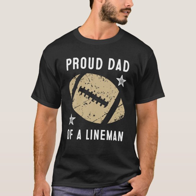 Proud Football Lineman Pappa Tshirt T Shirt (Framsida)