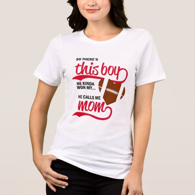 Proud Football Mamma T Shirt (Framsida)