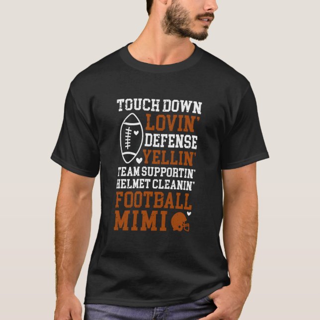 Proud Football Mimi Grandma Mimi Of A Football Pla T Shirt (Framsida)