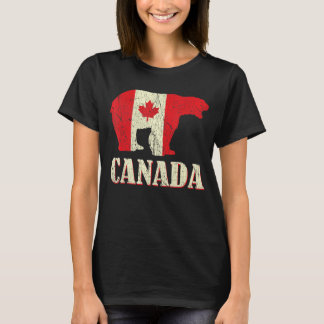 Proud för Kanada, Kanada, Distress Bear Canada Day T Shirt