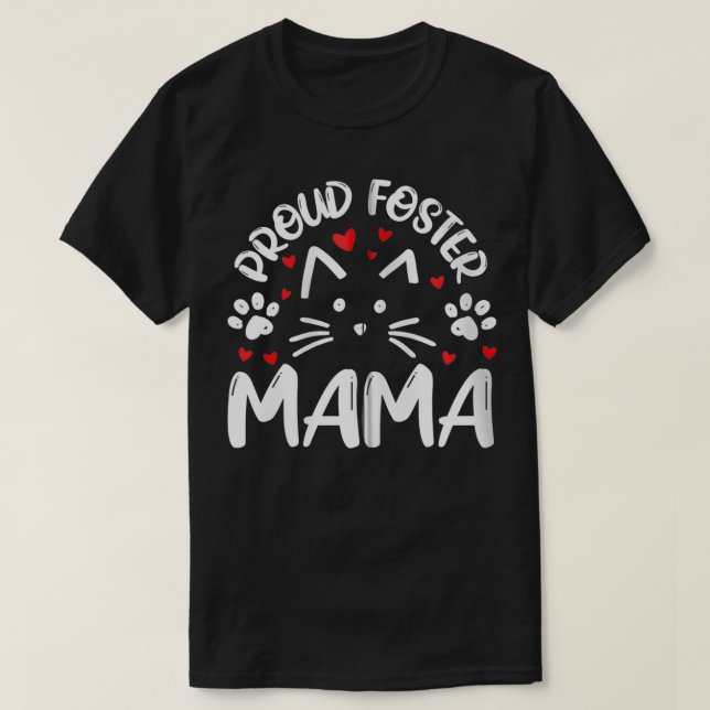 Proud Foster Mamma Kattunge Kattdjur Rädding Mamma T Shirt (Design framsida)