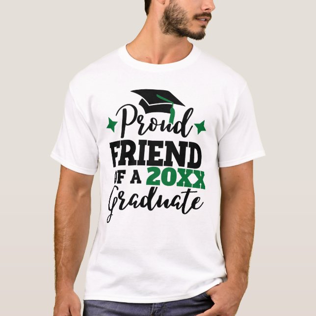 Proud Friend of a 2022 student black grönt tassel T Shirt (Framsida)