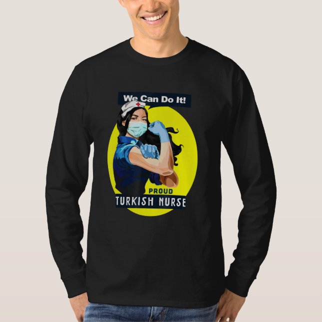 Proud Frontline Worker Rosie Riveter Nurse T Shirt (Framsida)