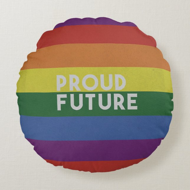 Proud Future Round Pillow Rund Kudde (Framsidan)
