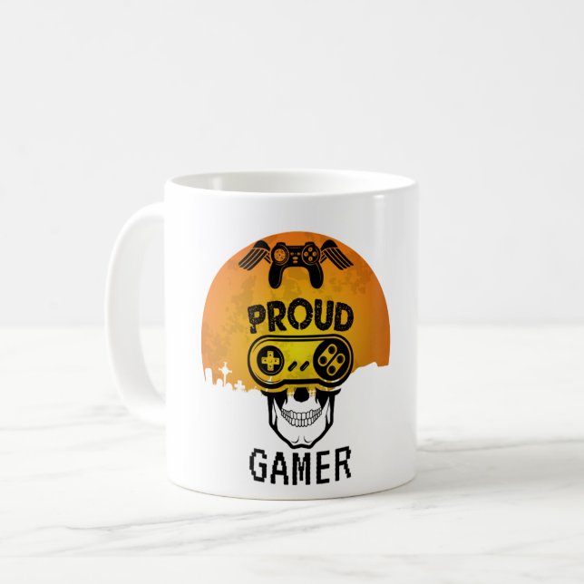 PROUD GAMER - HALLOWEEN GAMING NERD KAFFEMUGG (Framsida vänster)
