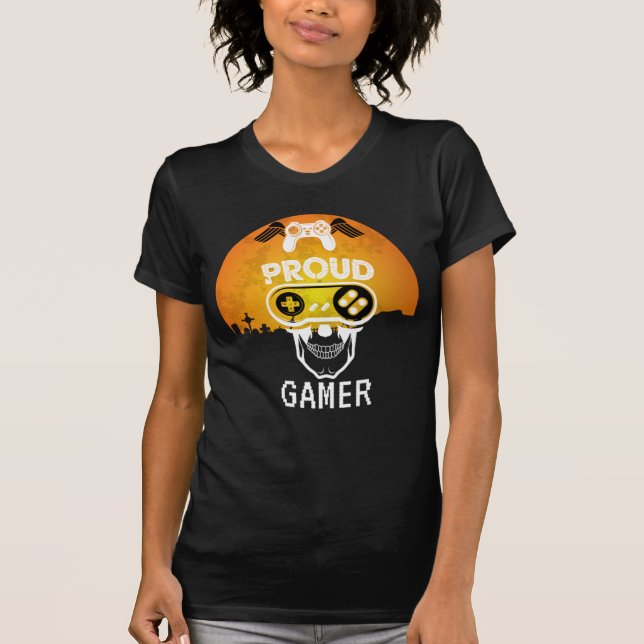 PROUD GAMER - HALLOWEEN GAMING NERD T SHIRT (Framsida)