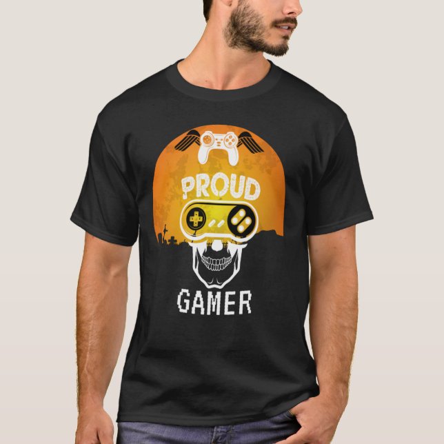 PROUD GAMER - HALLOWEEN GAMING NERD T SHIRT (Framsida)