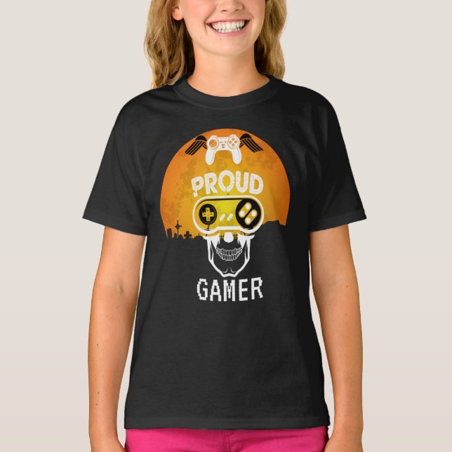 PROUD GAMER - HALLOWEEN GAMING NERD T SHIRT (Framsida)