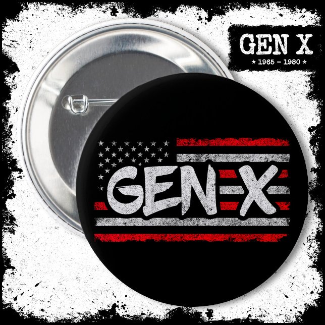 Proud Gen Xer Generation X American Flagga Gen X Knapp (Skapare uppladdad)
