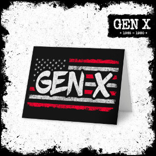 Proud Gen Xer Generation X American Flagga Gen X Kort