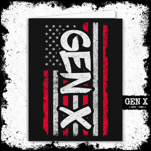 Proud Gen Xer Generation X American Flagga Gen X Kort