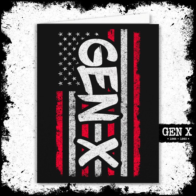 Proud Gen Xer Generation X American Flagga Gen X Kort (Skapare uppladdad)