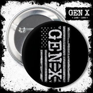 Proud Generation X Gen Xer American Flagga Gen X Knapp