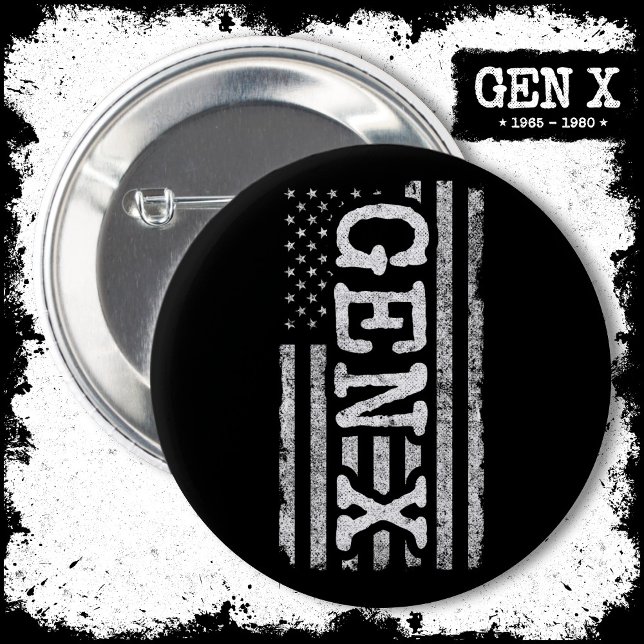 Proud Generation X Gen Xer American Flagga Gen X Knapp (Skapare uppladdad)