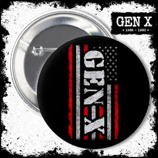Proud Generation X Gen Xer American Flagga Gen X Knapp