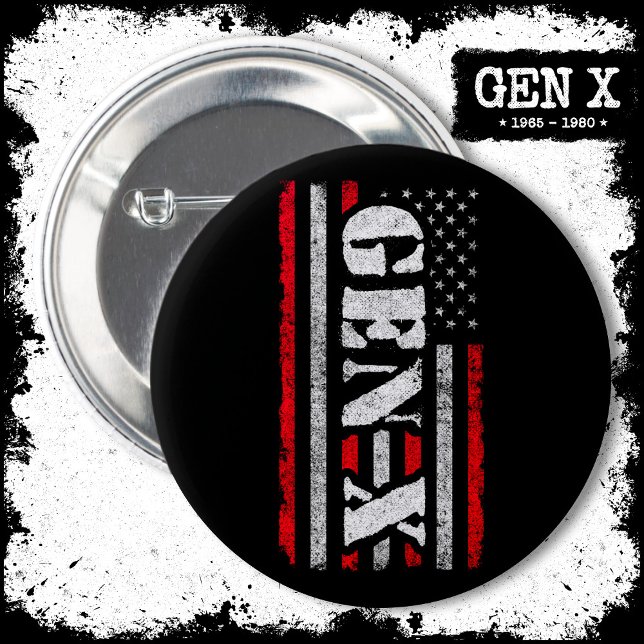 Proud Generation X Gen Xer American Flagga Gen X Knapp (Skapare uppladdad)