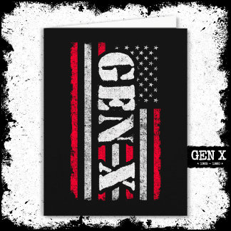 Proud Generation X Gen Xer American Flagga Gen X Kort