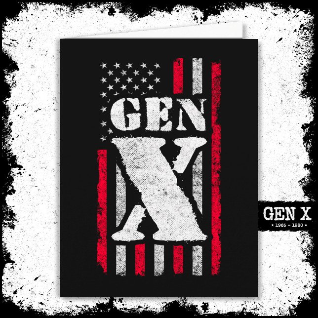 Proud Generation X Gen Xer American Flagga Gen X Kort (Skapare uppladdad)