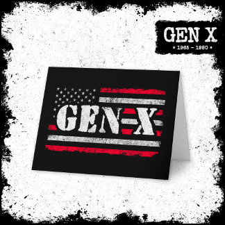 Proud Generation X Gen Xer American Flagga Gen X Kort