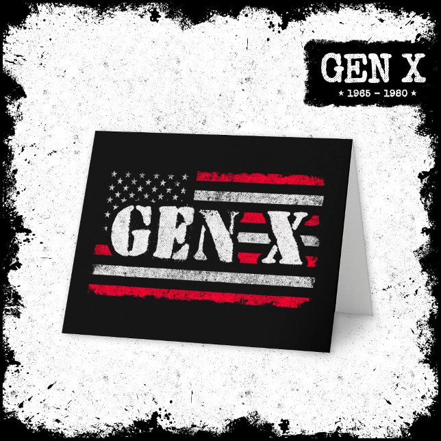Proud Generation X Gen Xer American Flagga Gen X Kort (Skapare uppladdad)