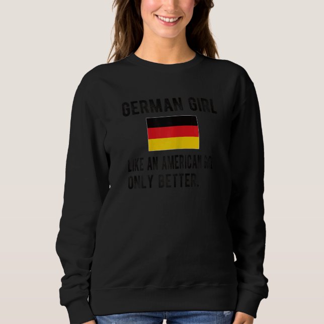 Proud German Girl Tyskland Flagga German Roots T Shirt (Framsida)