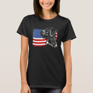 Proud German Wirehsted Pointer American Flagga Pat T Shirt