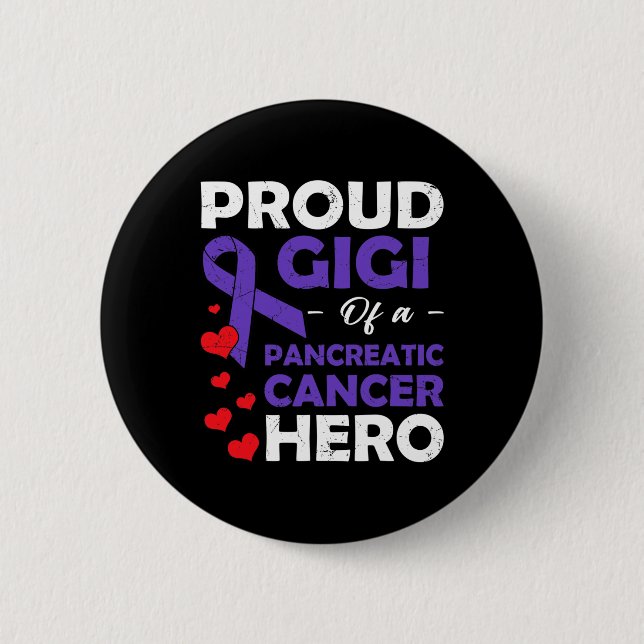 Proud Gigi, en pankreascancer Hero Warrior Sup Knapp (Framsida)