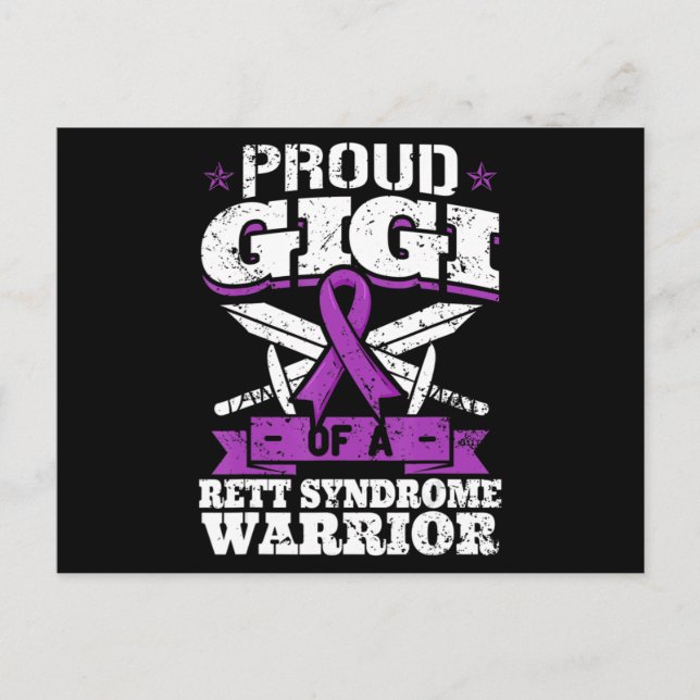 Proud Gigi of a Rett Syndrome Warrior RTT Awarenes Vykort (Framsida)